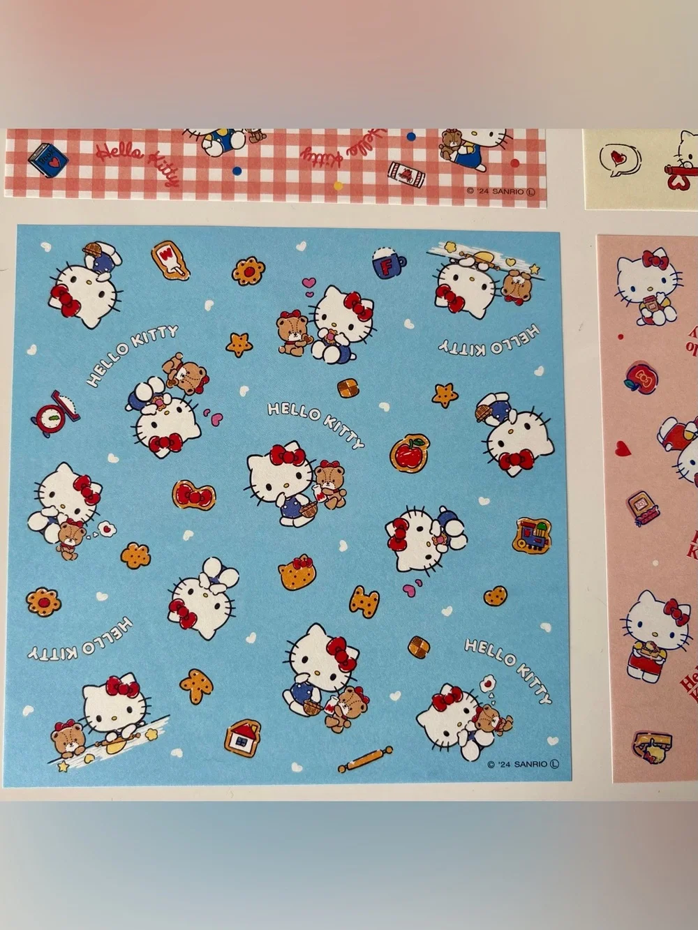 Hello Kitty Kawaii Hearts Bows Decorative Origami Paper Set of 4 Designs NWT